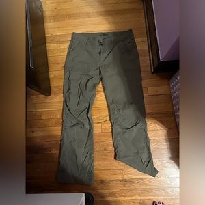 Prana army green hiking pants